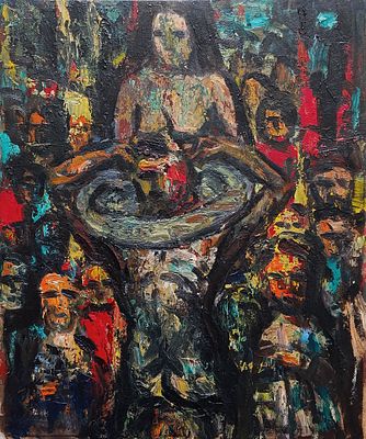Ирха Александр Иванович - Знамение. бумага масло Ирха А.И. 1980-е годы 
подпись с обратной стороны 