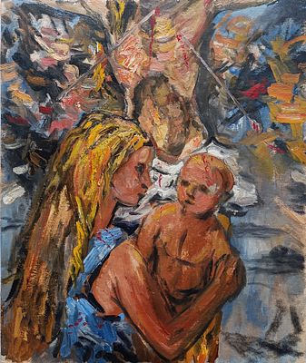 Ирха Александр Иванович - Святое семейство. бумага масло Ирха А.И. 1980-е годы 
размер 60х50 см 