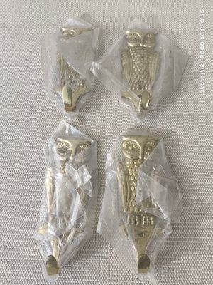 לוט 4 מתלי נחושת דוגמת ינשופים מתוצרת חן חולון 
אורך: 11 ס"מ