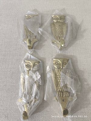 לוט 4 מתלי נחושת דוגמת ינשופים מתוצרת חן חולון 
אורך: 11 ס"מ