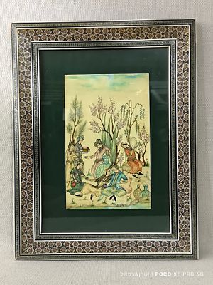 "בן הסולטאן" 
ציור יד פרסי על גבי מדליון אם הפנינה 
חתום עבודת 
אמן OMUMI 