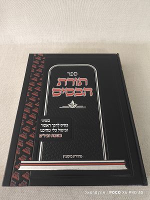ספר 
תורת הבסיס 
בעניני 
בסיס לדבר האסור וביטול כלי מהיכנו 
בשבת 