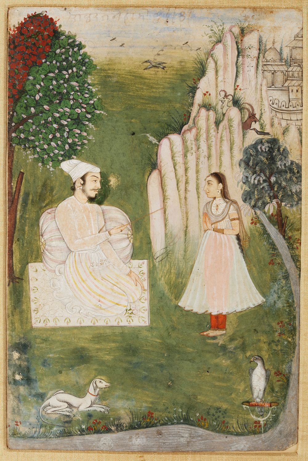 A GOLCONDA RULER, BIJAPUR, 19TH CENTURY. Golconda ruler, Bijapur, 19th century. 
Painting: 22.2 