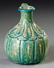 A TURQUOISE BLUE GLAZED POTTERY JUG, PERSIA, 10TH-11TH CENTURY. A Persian jug with globular Image - 1