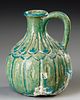 A TURQUOISE BLUE GLAZED POTTERY JUG, PERSIA, 10TH-11TH CENTURY. A Persian jug with globular Image - 4