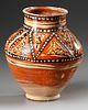 A SAMANID SLIP-PAINTED POTTERY JAR, 10TH-11TH CENTURY. Decorated in manganese brown and cream Image - 1