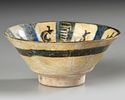 A KASHAN POTTERY BOWL, PERSIA, 13TH - 14TH CENTURY. Standing on small foot with a slightly Image - 1