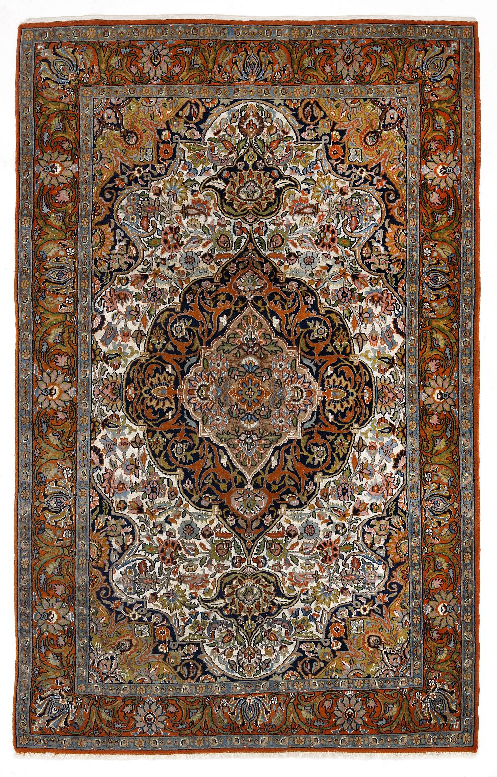 AN GHOM CARPET, CA. 1960. An old Ghom carpet from Central Persia, around 1960.Expressive 