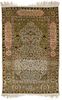 AN ANATOLIAN SIGNES SILK PRAYER RUG, HEREKE, 2ND HALF 19TH CENTURY. A very fine hand-knotted Image - 1