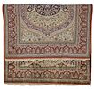 AN ANTIQUE SIGNED PERSIAN SILK PRAYER RUG, LATE 19TH CENTURY. An antique signed Persian silk Image - 1