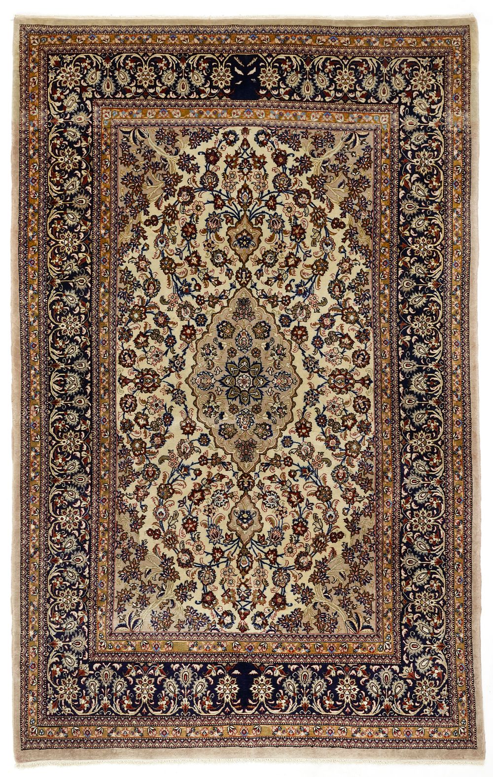 A GHOM CARPET, CIRCA 1950. A Ghom carpet from Central Persia, around 1950. 
Soft, glossy sheep's 