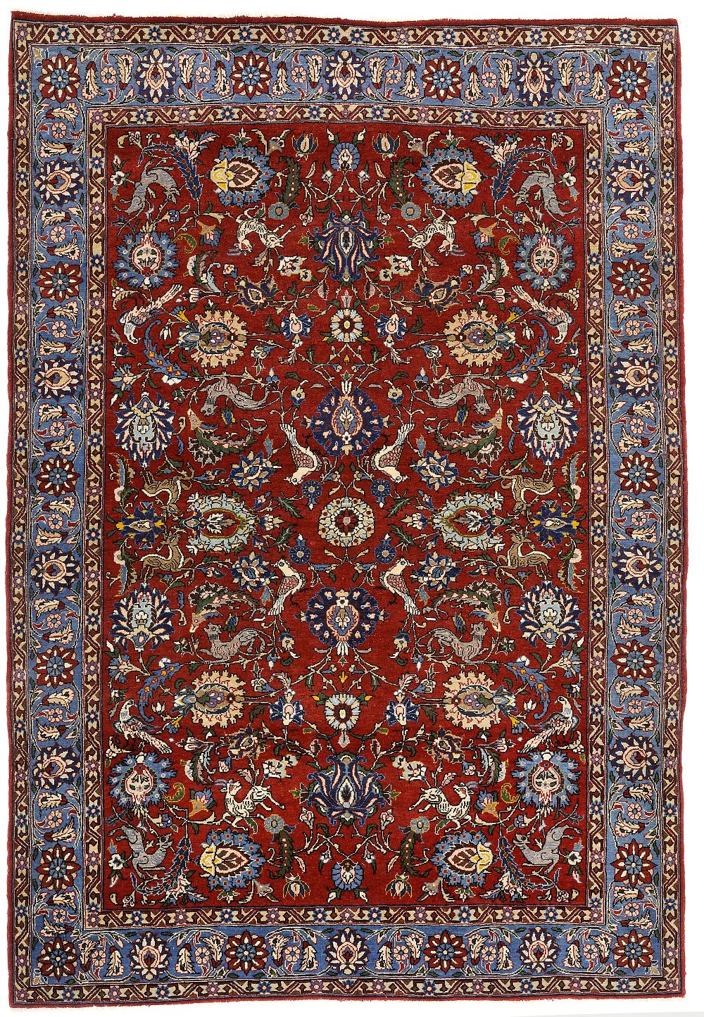 A GHOM RUG, CENTRAL PERSIA, CIRCA 1940. Wool on cotton foundation, flawless, very good 