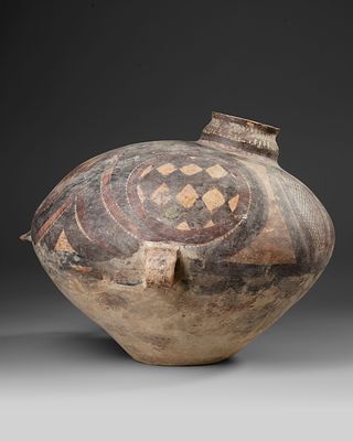 CHINESE PAINTED POTTERY JAR, NEOLITHIC PERIOD, BANSHAN CULTURE, GANSU PROVINCE, 3RD MILLENNIUM 