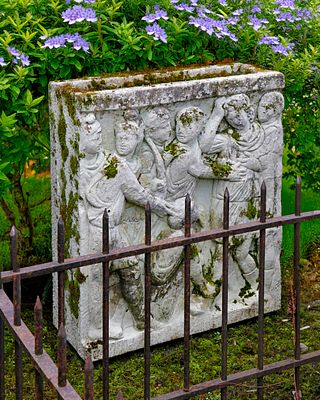 A FRENCH COMPOSITION STONE PLANTER, LATE 19TH EARLY-20TH CENTURY. Height 86 cm. Width 77 cm. 