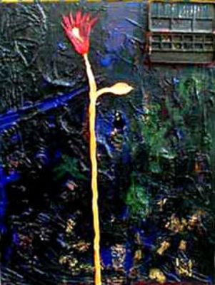 David Harel "צבעוני " שמן ומיקס מדיה על בד חתום מידות 73X56 ס"מ