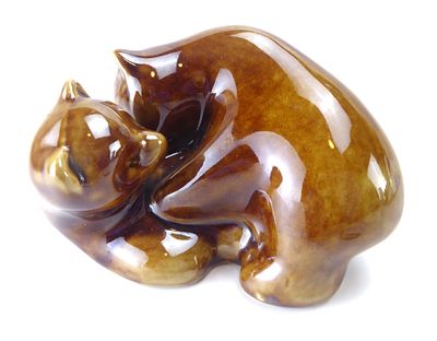 פסל פורצלן רוסי וינטג' בדמות זוג דובים רוחב 15 ס"מ גובה 8 ס"מ מצב שלם