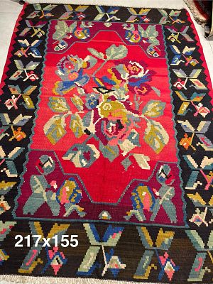 שטיח קילים קווקזי מסוג בסראבי מיוחד צבעים עזים מידה 217X155 ס"מ ( השטיח ישלח לבית הקונה ללא 