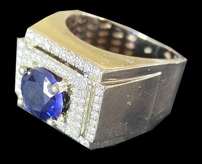 טבעת זהב לבן לגבר קוטר 1.9 ס"מ ניתנת להקטנה והגדלה חתומה לזהב 14K משקל 17.7 גרם דגם יחודי 1/1 