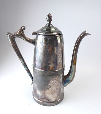 קומקום מתכת מוכסף SHEFFIELD PLATE חתום וממוספר מידות 19X15 ס"מ