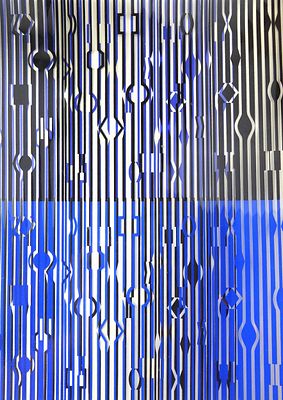 הדפס רשת ( דפוס משי ) של וסרלי אבי זרם ה OP ART אובייקט תלת מימדי קינטי ששולב בתוך מונוגרפיית 