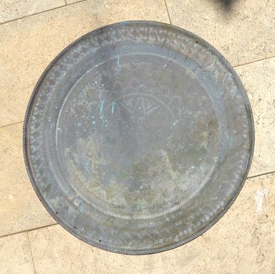 מגש נחושת מרוקע קוטר 64 ס"מ