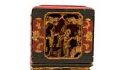 An antique Chinese gilt and lacquered carved wood altar box for the Straits of Peranakan Image - 4