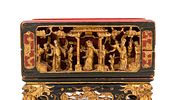 An antique Chinese gilt and lacquered carved wood altar box for the Straits of Peranakan Image - 6