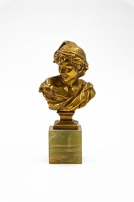 Jean-Baptiste CARPEAUX (1827-1875) "The laughing Neapolitan". An antique miniature bronze bust 