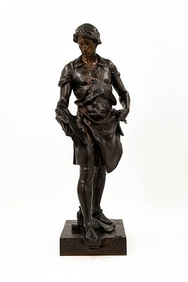 Emile PICAULT (1833-1915) "La science guidant l'industrie" A French antique patinated bronze 