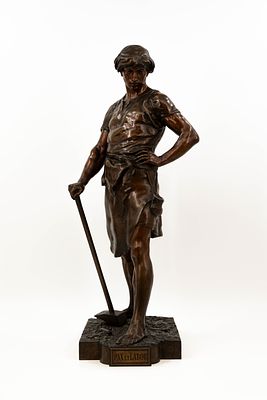 Emile PICAULT (1833-1915) "Pax et Labor", a French antique patinated bronze sculpture. Emile 