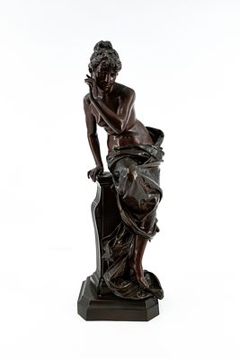 LEOPOLD BRACONY (1892-1926) A French antique and large patinated bronze sculpture representing 