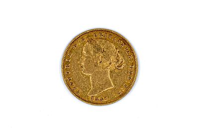 An Australian gold Sovereign coin of Victoria, dated 1857. With head of young Queen Victoria on 