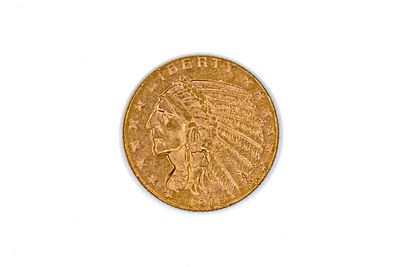A United States gold 5 Dollars coin, Indian Head type, dated 1916. With Native American head in 