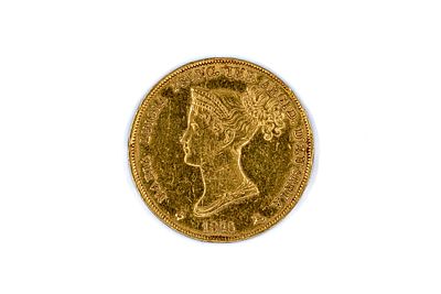 A Parma gold 40 Lire coin of Marie Louise, dated 1815. With bust of Marie Louise on the obverse 