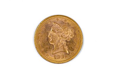 A United States gold 10 Dollars coin, Liberty Head type, dated 1882. With head of Liberty 
