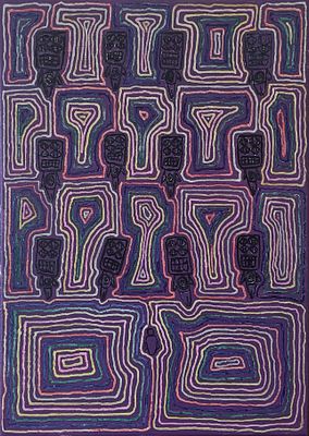 Илья Карпушкин. Из серии "Как я вижу людей" 2. Холст, акрил, корректор, маркеры. 40х30 см. 2023.