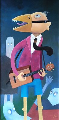 Андрей Пликусов. Песня. Холст, масло. 100х50 см. 2023.