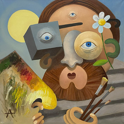 Андрей Пликусов. Творец. Холст, масло. 70х70 см. 2022.