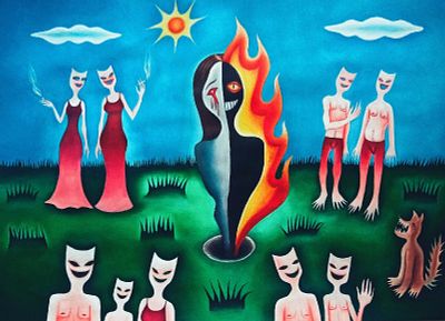 Катя Максимова. Агарофобия. Бумага, смешанная техника. 29,7х41,4 см. 2021.