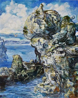 Михаил Фролов. В скалах. Бумага, см. техника. 61х48 см.