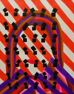 Сергей Жигар. Без названия. Бумага, масляная пастель. 37х28 см, в раме 70х50 см.