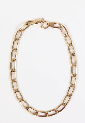 14K GOLD BRACELET. Yellow gold; oval link; [1.04 dwt], L-7", EX-NM