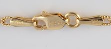 14K YELLOW GOLD CHAIN. Unusual oval links with twist texture; marked "Midas" "Turkey" 14K, L-20" Image - 1