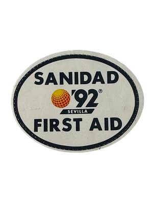 Cloth Patch EXPO'92 – Official First Aid / Medical Staff. Rare original embroidered patch from