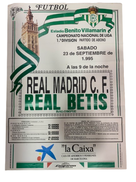 A stranger - Original poster Real Madrid vs Real Betis (1995). Official poster for the First 