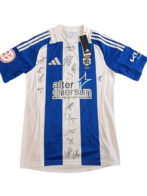 Adidas - T-shirt signed by the entire Recreativo de Huelva squad for the 2024/2025 season with label. 