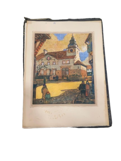 Unknown - Lot of prints depicting various houses (33). Lot of 33 prints with various urban 