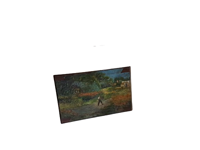 Oil Painting of a Rural Landscape. This is a small but charming oil painting on a wooden panel 