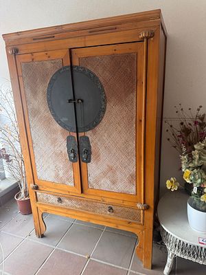 Japanese style furniture. Very nice, used piece of furniture with two drawers inside when the 