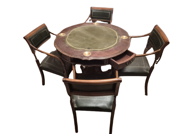 Game table. Exclusive classic-style living room or library furniture set, consisting of a 